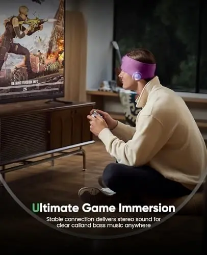 Perytong Sleep Headphones Bluetooth Headband, Sports Wireless Earphones Sleeping Earbuds with Ultra-Thin HD Stereo Speaker Headphones for Sleeping Workout Running Cool Gadgets Unique Gifts - 5