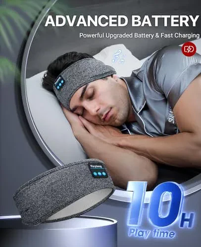 Perytong Sleep Headphones Wireless, Bluetooth Sports Headband Headphones with Ultra-Thin HD Stereo Speakers Perfect for Sleeping,Workout,Jogging,Yoga,Insomnia, Air Travel, Meditation - 5