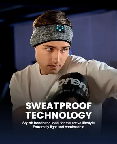 Perytong Sleep Headphones Wireless, Bluetooth Sports Headband Headphones with Ultra-Thin HD Stereo Speakers Perfect for Sleeping,Workout,Jogging,Yoga,Insomnia, Air Travel, Meditation (BlackGrey) - 3