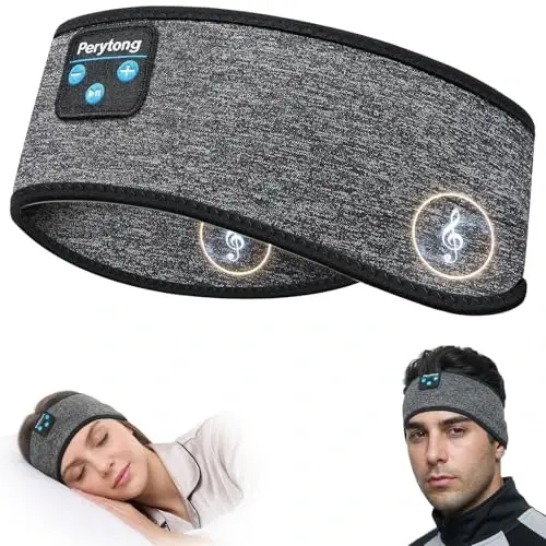 Perytong Sleep Headphones Wireless, Bluetooth Sports Headband Headphones with Ultra-Thin HD Stereo Speakers Perfect for Sleeping,Workout,Jogging,Yoga,Insomnia, Air Travel, Meditation (Tungsten Gray) - PERYTONG