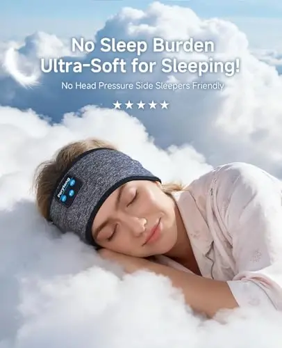 Perytong Sleep Headphones Wireless, Bluetooth Sports Headband Headphones with Ultra-Thin HD Stereo Speakers Perfect for Sleeping,Workout,Jogging,Yoga,Insomnia, Air Travel, Meditation (Tungsten Gray) - PERYTONG (1)
