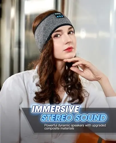 Perytong Sleep Headphones Wireless, Bluetooth Sports Headband Headphones with Ultra-Thin HD Stereo Speakers Perfect for Sleeping,Workout,Jogging,Yoga,Insomnia, Air Travel(Carbon Grayblack) - 6