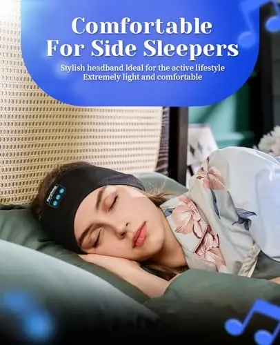 Perytong Sleep Headphones Wireless, Bluetooth Sports Headband Headphones with Ultra-Thin HD Stereo Speakers, Unisex, Perfect for Sleeping,Workout,Jogging,Yoga,Insomnia, Air Travel, Meditation - PERYTONG