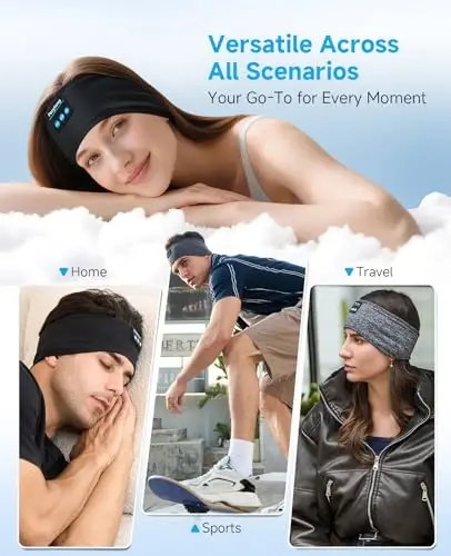 Perytong Sleep Headphones Wireless, Bluetooth Sports Headband Headphones with Ultra-Thin HD Stereo Speakers, Unisex, Perfect for Sleeping,Workout,Jogging,Yoga,Insomnia, Air Travel, Meditation - 6