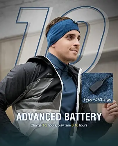 Perytong Sleep Headphones Wireless, Bluetooth Sports Headband Headphones with Ultra-Thin HD Stereo Speakers, Unisex, Perfect for Sleeping,Workout,Jogging,Yoga,Insomnia, Air Travel, Meditation - 2