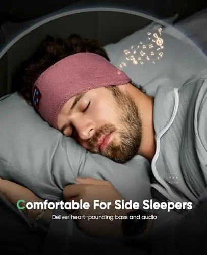 Perytong Sleep Headphones Wireless, Bluetooth Sports Headband Headphones with Ultra-Thin HD Stereo Speakers, Unisex, Perfect for Sleeping,Workout,Jogging,Yoga,Insomnia, Air Travel, Meditation - 4