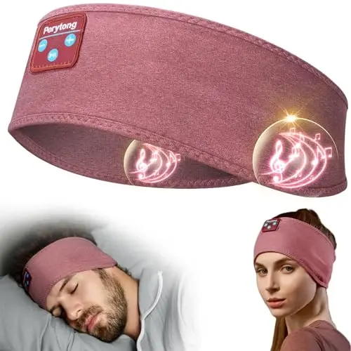 Perytong Sleep Headphones Wireless, Bluetooth Sports Headband Headphones with Ultra-Thin HD Stereo Speakers, Unisex, Perfect for Sleeping,Workout,Jogging,Yoga,Insomnia, Air Travel, Meditation 
