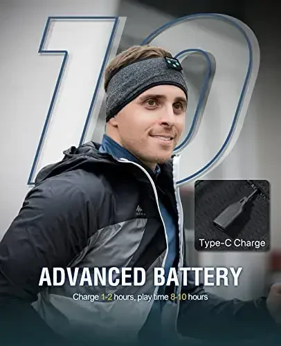 Perytong Sleep Headphones, Wireless Headphones Bluetooth Headband, Sleeping Earphones for Side Sleeper, Elastic Music Sleep Headband, ASMR Wireless Eye Mask Tech Gadgets Gifts for Men Women - 2