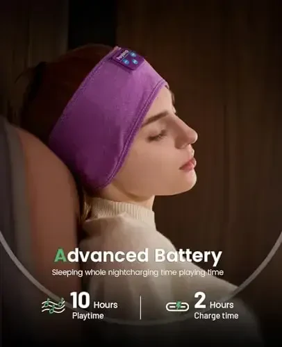 Perytong Sleep Headphones Bluetooth Headband, Sports Wireless Earphones Sleeping Earbuds with Ultra-Thin HD Stereo Speaker Headphones for Sleeping Workout Running Cool Gadgets Unique Gifts - 6