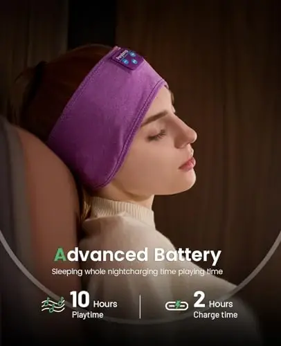 Perytong Sleep Headphones Bluetooth Headband, Sports Wireless Earphones Sleeping Earbuds with Ultra-Thin HD Stereo Speaker Headphones for Sleeping Workout Running Cool Gadgets Unique Gifts - 6