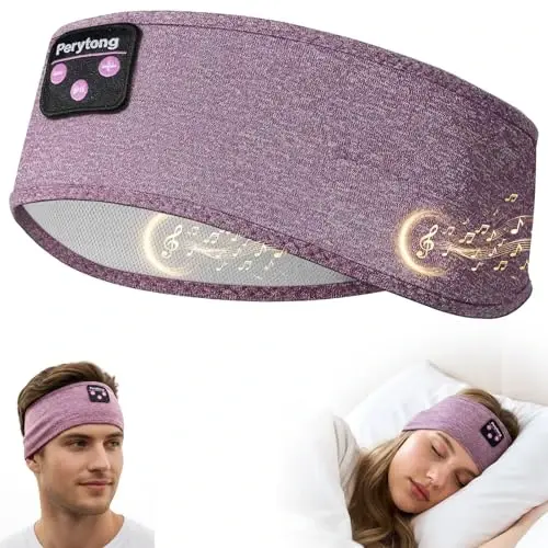 Perytong Sleep Headphones, Bluetooth Sports Headband Headphones with Ultra-Thin HD Stereo Speakers Perfect for Sleeping,Workout,Jogging,Yoga,Insomnia, Air Travel, Meditation for Unisex - 1