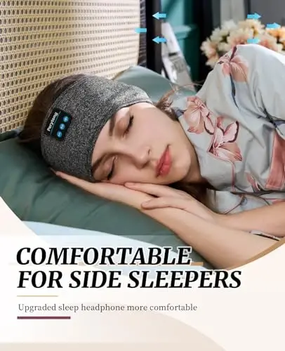 Perytong Sleep Headphones Wireless, Bluetooth Sports Headband Headphones with Ultra-Thin HD Stereo Speakers Perfect for Sleeping,Workout,Jogging,Yoga,Insomnia, Air Travel, Meditation (Grey) - PERYTONG (1)