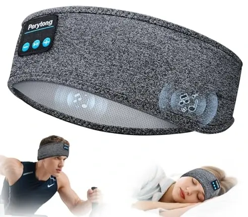 Perytong Sleep Headphones Wireless, Bluetooth Sports Headband Headphones with Ultra-Thin HD Stereo Speakers Perfect for Sleeping,Workout,Jogging,Yoga,Insomnia, Air Travel, Meditation (Grey) - 5