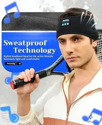 Perytong Sleep Headphones Wireless, Bluetooth Sports Headband Headphones with Ultra-Thin HD Stereo Speakers, Unisex, Perfect for Sleeping,Workout,Jogging,Yoga,Insomnia, Air Travel, Meditation - 1