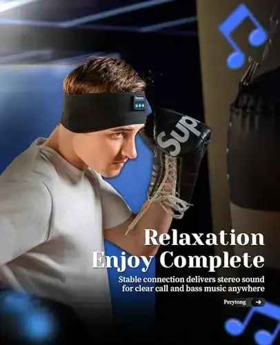 Perytong Sleep Headphones Wireless, Bluetooth Sports Headband Headphones with Ultra-Thin HD Stereo Speakers, Unisex, Perfect for Sleeping,Workout,Jogging,Yoga,Insomnia, Air Travel, Meditation - 6