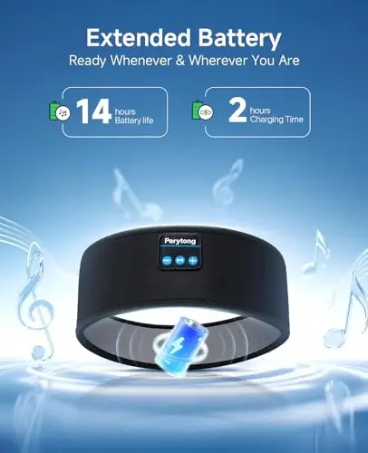 Perytong Sleep Headphones Wireless, Bluetooth Sports Headband Headphones with Ultra-Thin HD Stereo Speakers Perfect for Sleeping,Workout,Jogging,Yoga,Insomnia, Air Travel, Meditation (Black) - 5