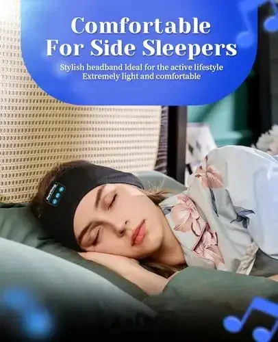 Perytong Sleep Headphones Wireless, Bluetooth Sports Headband Headphones with Ultra-Thin HD Stereo Speakers, Unisex, Perfect for Sleeping,Workout,Jogging,Yoga,Insomnia, Air Travel, Meditation - PERYTONG (1)