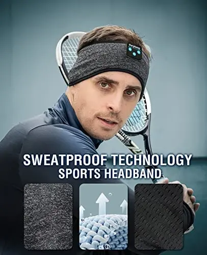 Perytong Sleep Headphones, Wireless Headphones Bluetooth Headband, Sleeping Earphones for Side Sleeper, Elastic Music Sleep Headband, ASMR Wireless Eye Mask Tech Gadgets Gifts for Men Women - 4