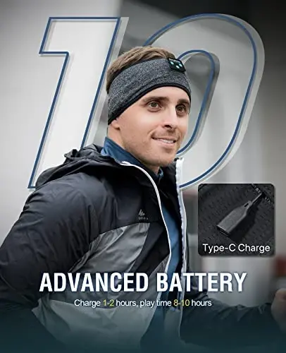 Perytong Sleep Headphones, Wireless Headphones Bluetooth Headband, Sleeping Earphones for Side Sleeper, Elastic Music Sleep Headband, ASMR Wireless Eye Mask Tech Gadgets Gifts for Men Women - 2