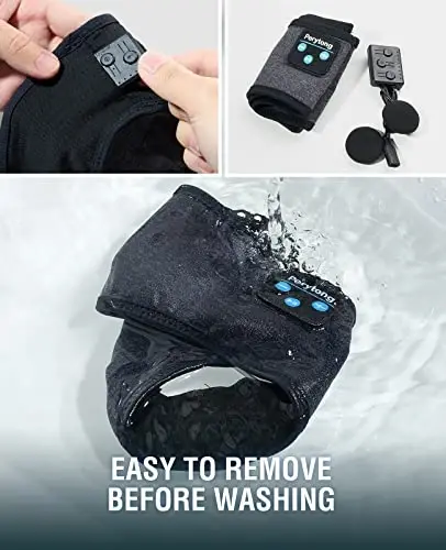 Perytong Sleep Headphones, Wireless Headphones Bluetooth Headband, Sleeping Earphones for Side Sleeper, Elastic Music Sleep Headband, ASMR Wireless Eye Mask Tech Gadgets Gifts for Men Women - 7