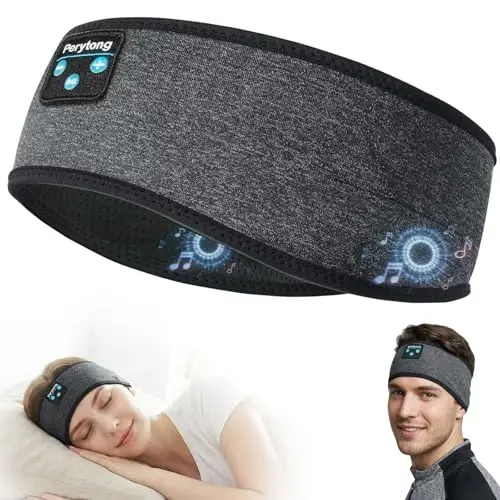 Perytong Sleep Headphones, Wireless Headphones Bluetooth Headband, Sleeping Earphones for Side Sleeper, Elastic Music Sleep Headband, ASMR Wireless Eye Mask Tech Gadgets Gifts for Men Women - PERYTONG