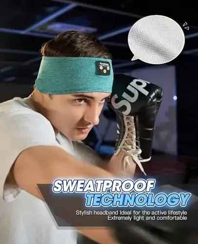 Perytong Sleep Headphones, Bluetooth Sports Headband Headphones with Ultra-Thin HD Stereo Speakers Perfect for Sleeping,Workout,Jogging,Yoga,Insomnia, Air Travel, Meditation for Unisex - 2