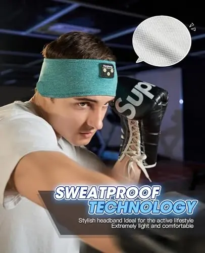 Perytong Sleep Headphones, Bluetooth Sports Headband Headphones with Ultra-Thin HD Stereo Speakers Perfect for Sleeping,Workout,Jogging,Yoga,Insomnia, Air Travel, Meditation - 2