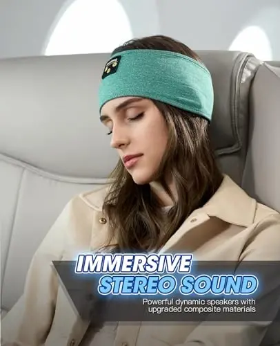 Perytong Sleep Headphones, Bluetooth Sports Headband Headphones with Ultra-Thin HD Stereo Speakers Perfect for Sleeping,Workout,Jogging,Yoga,Insomnia, Air Travel, Meditation - 4