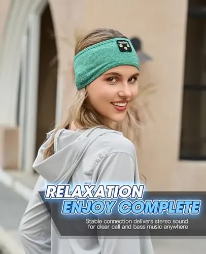 Perytong Sleep Headphones, Bluetooth Sports Headband Headphones with Ultra-Thin HD Stereo Speakers Perfect for Sleeping,Workout,Jogging,Yoga,Insomnia, Air Travel, Meditation - 5