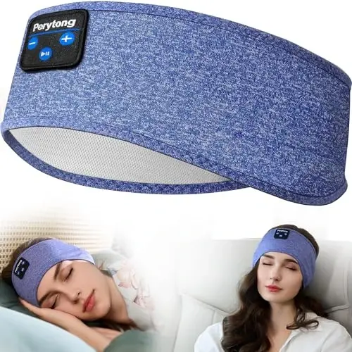 Perytong Sleep Headphones, Bluetooth Sports Headband Headphones with Ultra-Thin HD Stereo Speakers Perfect for Sleeping,Workout,Jogging,Yoga,Insomnia, Air Travel, Meditation 