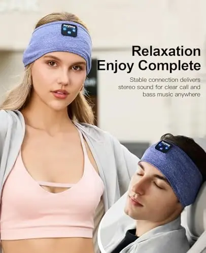 Perytong Sleep Headphones, Bluetooth Sports Headband Headphones with Ultra-Thin HD Stereo Speakers Perfect for Sleeping,Workout,Jogging,Yoga,Insomnia, Air Travel, Meditation - 5