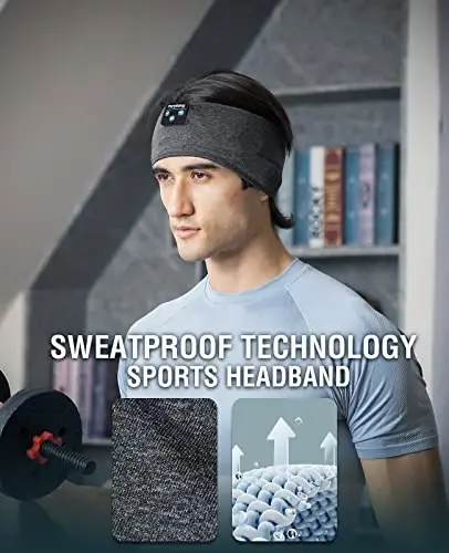 Perytong New Sleep Headphones Bluetooth Headband, Wireless Soft Sleeping Headphones with Ultra-Thin Speakers Perfect for Side Sleepers, Running, Workout, Jogging, Yoga, Travel - 5