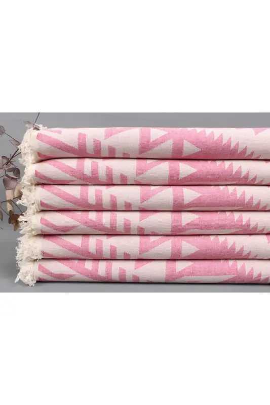 Peshtemal Pink Bath Peshtemal Gift Peshtemal 100x190 Cm Cotton Peshtemal Bulk Order Peshtemal - Pink - 2