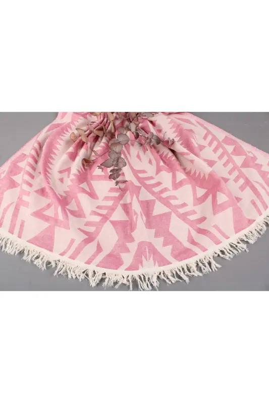 Peshtemal Pink Bath Peshtemal Gift Peshtemal 100x190 Cm Cotton Peshtemal Bulk Order Peshtemal - Pink - 8