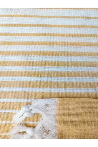 Peshtemal, Regenerated Cotton 100x170 Shaded Model, Yellow, Beach Towel, Bath Towel-Yellow - 4