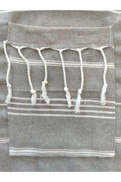 Пешмол халат, кул ранг, Нурай нақши, 100% пахта - Modazone (1)