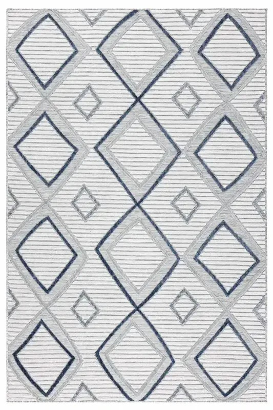 Песок Крем Синий Складной Легко Очищаемый Ковер 65549a-Крем Синий - 6