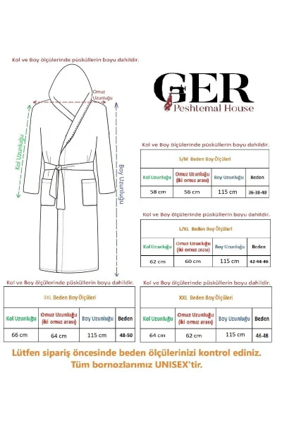 Пештамaл халат, мавранг, Нурай нақши, 100% пахта - 4