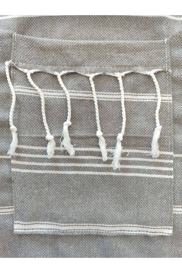 Pestemal Bathrobe, Gray, Nuray Pattern, 100% Cotton - 2