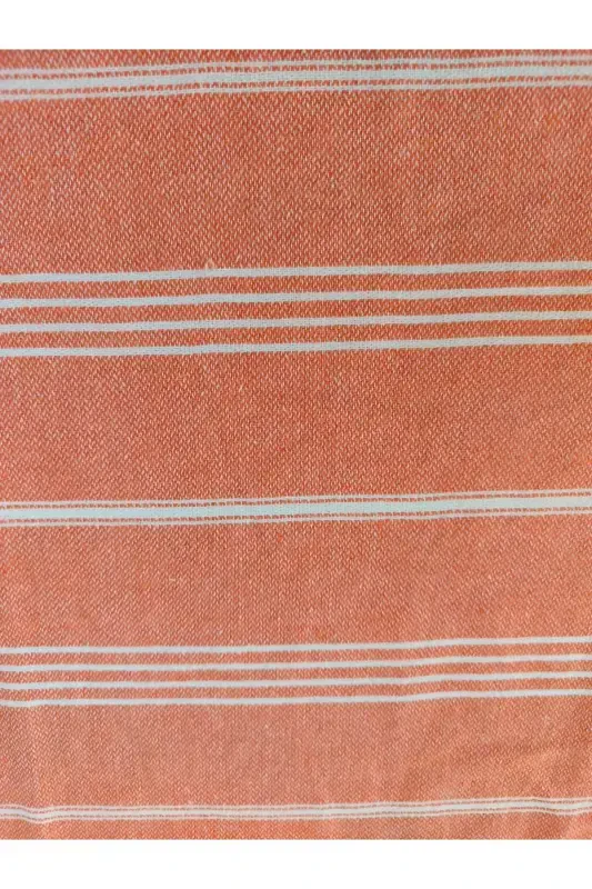 Pestemal Bathrobe, Orange, Nuray Pattern 100% Cotton-Orange - 3