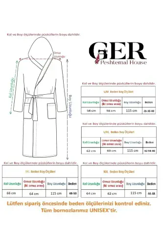 Pestemal Bathrobe, Orange, Nuray Pattern 100% Cotton-Orange - 4