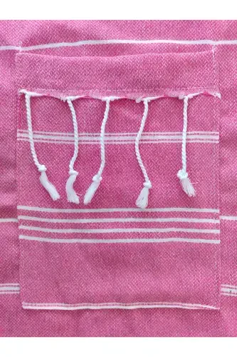 Pestemal Bathrobe, Pink, Nuray Pattern Cotton-Pink - PEŞTANOZ (1)