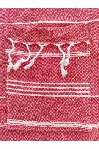 Pestemal Bathrobe, Red, Nuray Pattern, %100 Cotton-Red - PEŞTANOZ (1)