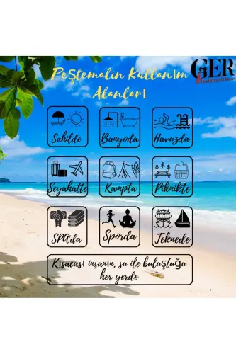 Peştemal Bornoz , Bej , Nuray Desen , %100 Paxta-Bej - 5