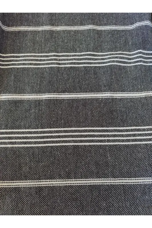 Peştemal Bornoz Qora Nuray naqshli 100% paxta - Qora - 3