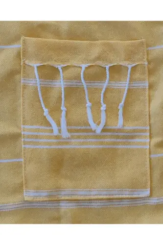 Peştemal Bornoz, Sarı , Nuray Desen , %100 Pamuk-Sarı - 2