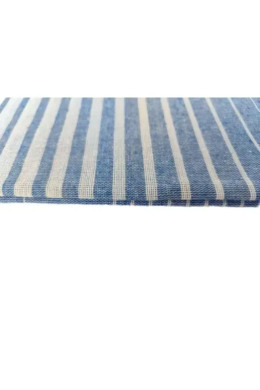 Pestemal, Regenerated Cotton 100x170 Shaded Model, Sax Blue, Beach Towel, Bath Towel-Sax Blue - 2