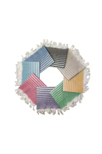 Pestemal, Regenerated Cotton 100x170 Shaded Model, Sax Blue, Beach Towel, Bath Towel-Sax Blue - 5