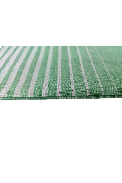 Peştemal , Rejenere Pamuklu 100x170 Gölgeli Model, Yeşil , Plaj Havlusu , Banyo Havlusu-Yeşil - Modazone (1)