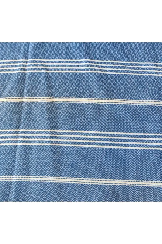 Pestemal Robe, Blue, Nuray Pattern, 100% Cotton-Blue - 3
